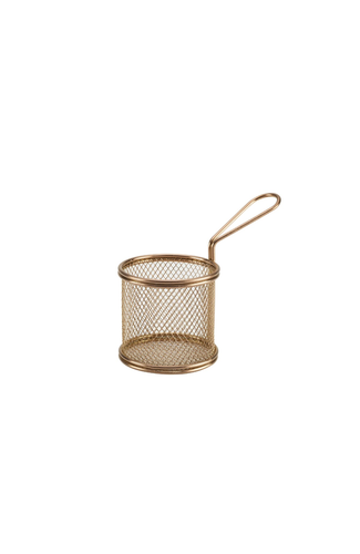 Copper Serving Fry Basket Round 9.3 x 9cm