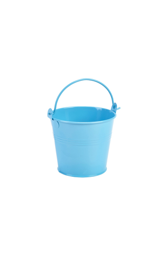 Galvanised Steel Serving Bucket 10cm Dia Blue