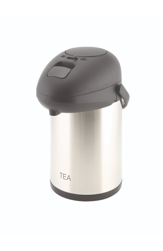 Tea Inscribed St/St Vacuum Pump Pot 2.5L