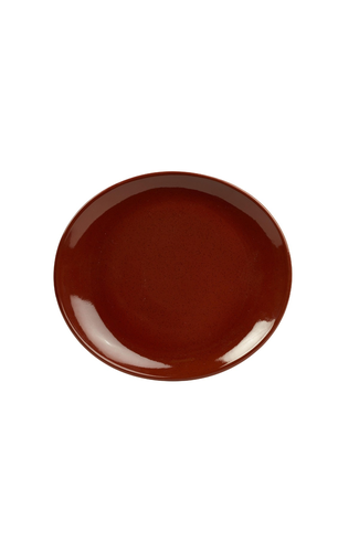 Terra Stoneware Rustic Red Oval Plate 21x19cm