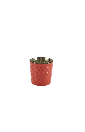 S/St. Serving Cup Hammered 8.5 x 8.5cm Red