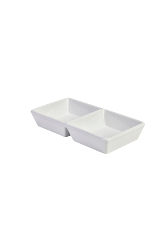 Royal Genware Square Double Dish 25x13x4cm