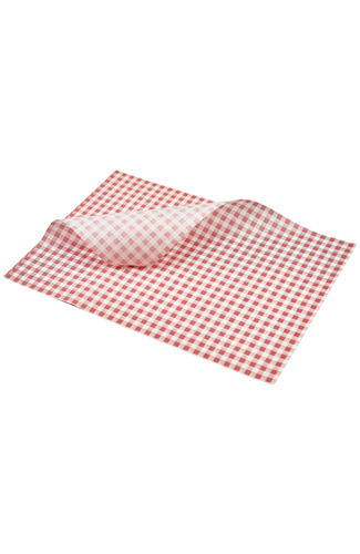 Greaseproof Paper Red Gingham Print 35 x 25cm