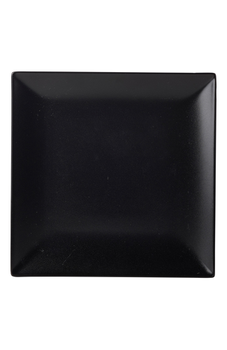 Luna Square Coupe Plate 18cm Black Stoneware