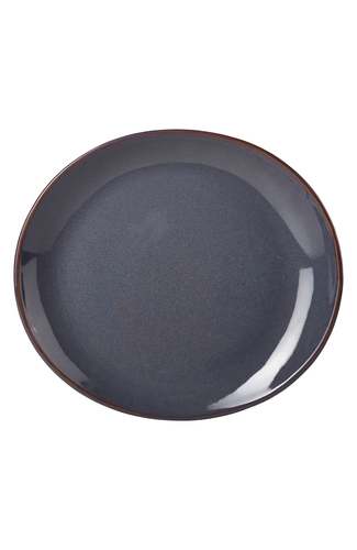 Terra Stoneware Rustic Blue Oval Plate 29.5 x 26cm