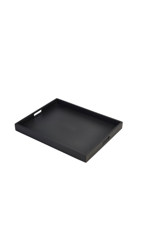 Solid Black Butlers Tray 49X38.5X4.5cm