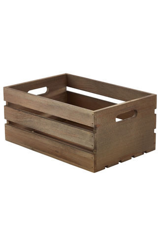 Wooden Crate Dark Rustic Finish 34 x 23 x 15cm