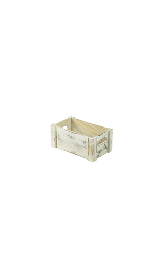 Wooden Crate White Wash Finish 27 x 16 x 12cm