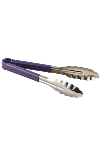 Genware Colour Coded St/St. Tong 23cm Purple