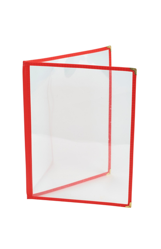 Red American Style A4 Menu Holder - 2 Page