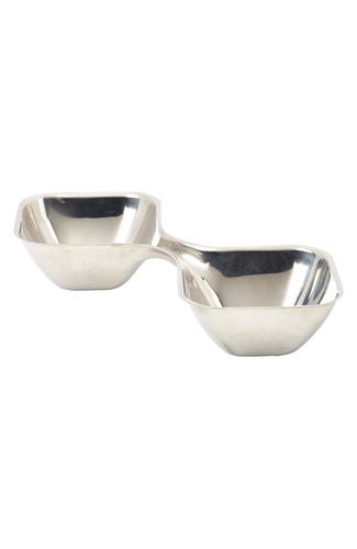 Stainless Steel Double Snack Bowl
