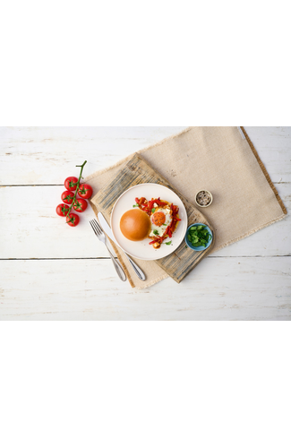 St Pierre Brioche Shakshuka Eggs Burger